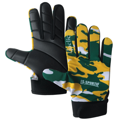 Football Glove - Camo Style - Green Yellow